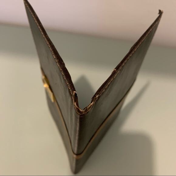 Vintage Raleighs Wallet Leather Bifold 2 Tone Brown Brass Italy 3.75 x 6.5 - Picture 8 of 14